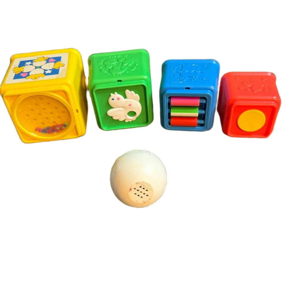 Vintage Nesting Stacking Buckets Chick In Shell Sensory‎ Toy Primary Colors 80s